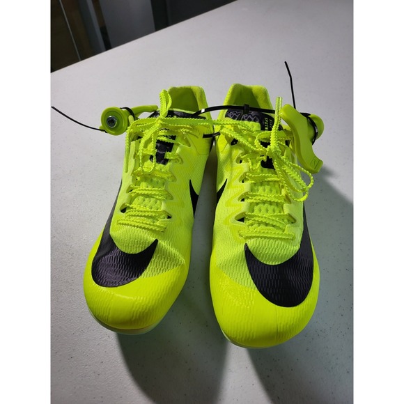 Nike Athletic Rival Sprint Track Shoes Neon Volt Black Spikes Lightweight Racing - Picture 9 of 9